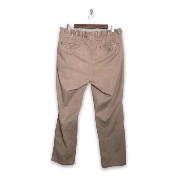 Peter Millar Pima Cotton Blend Flat Front Brown Chino Pants Men's 36x29 - Picture 2 of 7